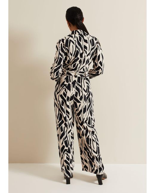 Phase Eight Natural Petite Constance Geo Jumpsuit