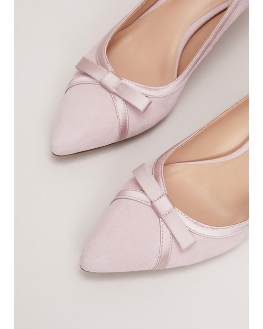 Phase Eight Pink 's Bow Kitten Heel Shoes