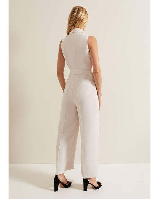 Phase Eight Natural Clarissa Tux Wide Leg Jumpsuit