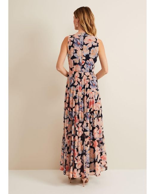 Phase Eight Natural Vora Printed Tiered Maxi Dress