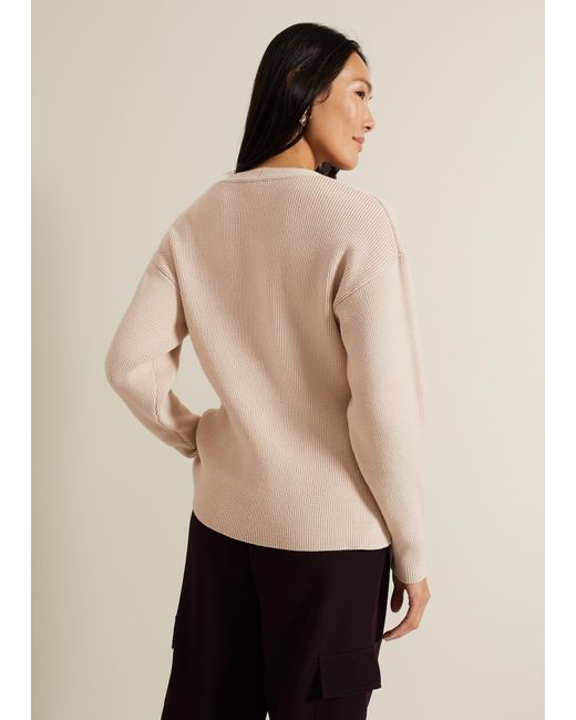 Phase Eight Natural Shae Peplum Cardigan
