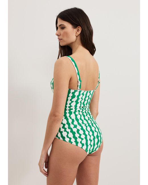 Phase Eight Green Lara Print Tankini Top