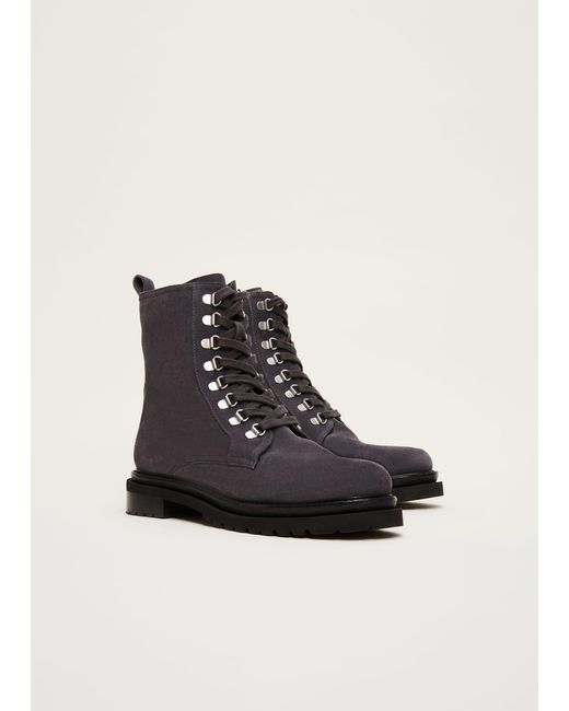 Phase Eight Gray Meladie Suede Lace Up Hiker Boot