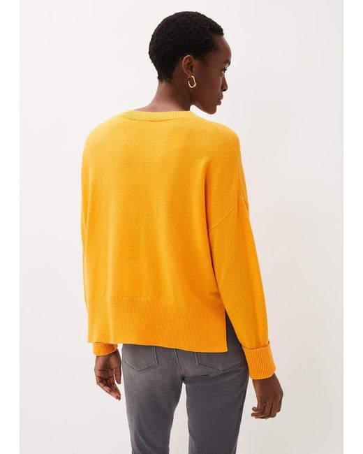 Phase Eight Orange Yazin Boxy Knit Jumper