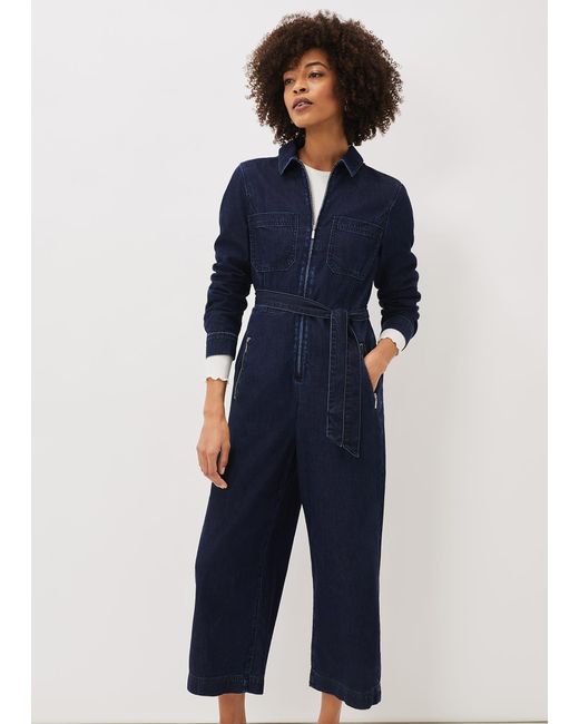 Phase Eight Blue Cecile Wide Leg Jumpsuit