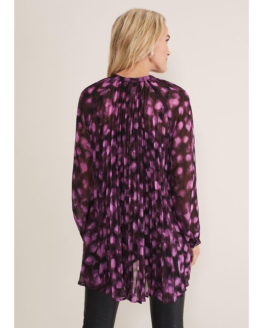 Phase Eight Purple Rhian Chiffon Tunic Blouse