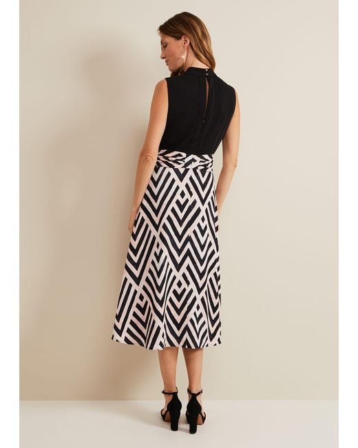 Phase Eight Natural Alora Print Midi Dress