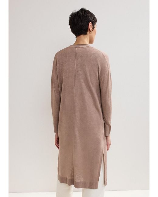 Phase Eight Natural Tasha Linen Longline Cardigan