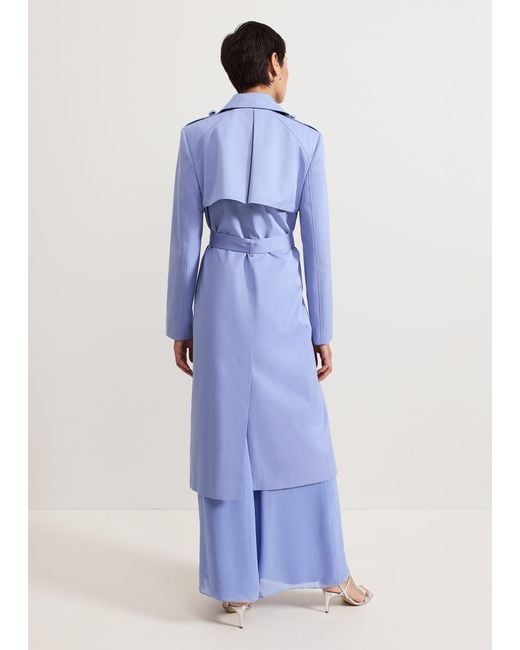 Phase Eight Blue Cheryl Long Fitted Trench Coat