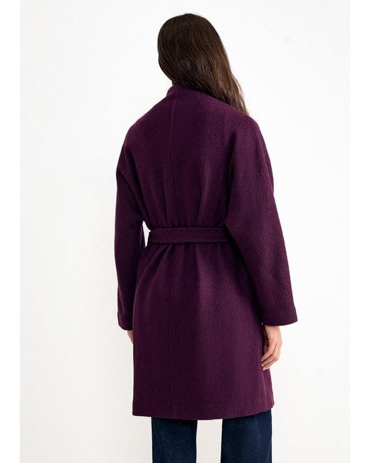 Phase Eight Purple Jennifer Belted Wool Coat