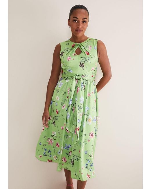 Phase Eight Green 's Corrin Floral Midi Dress