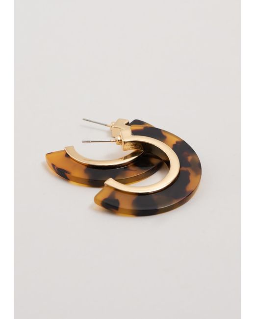 Phase Eight Brown Tortoiseshell Hoop Earrings