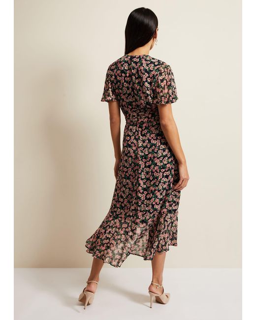 Phase Eight Brown Juliette Fil Coupe Print Dress