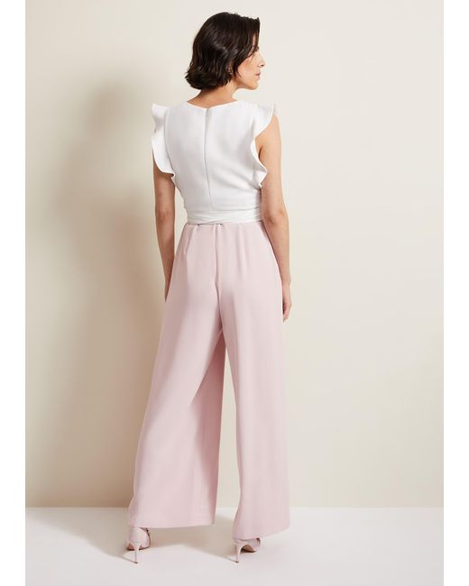 Phase Eight Pink Ayla Ruffle Jumpsuit