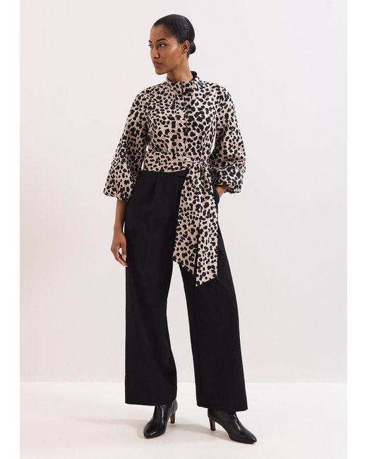 Phase Eight White Bree Leopard Jumpsuit