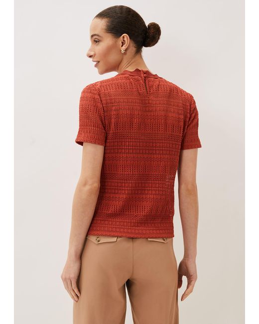 Phase Eight Red Ayah Fitted Lace Top