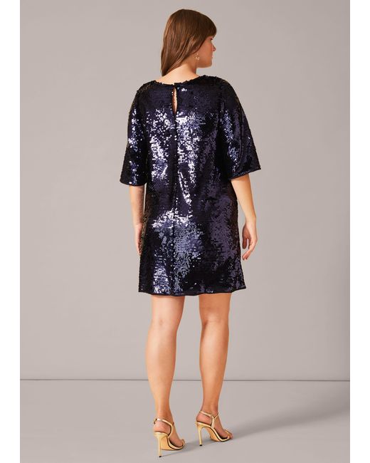 Phase Eight Blue Sizes 16-26 Martha Sequin Tunic Dress
