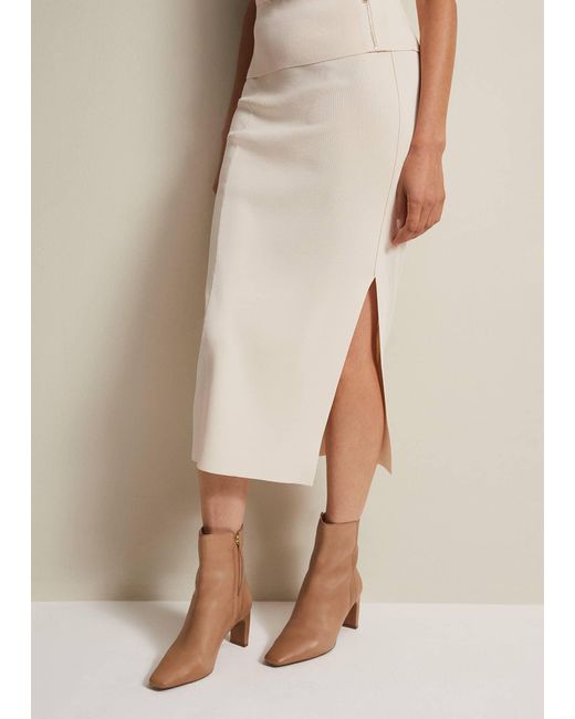 Phase Eight Natural 's Zaria Knitted Midi Skirt