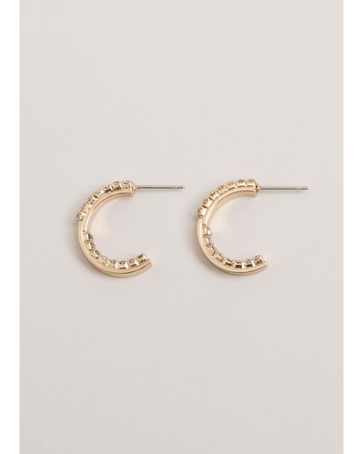 Phase Eight Natural Crystal Mini Hoops