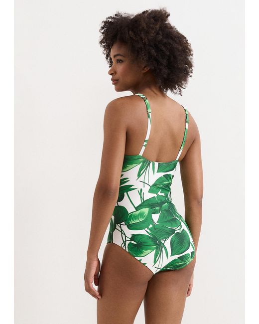 Phase Eight Green Palm Print Swimsuit