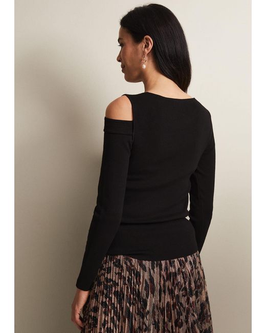 Phase Eight Black Wren Cut Out Knitted Top