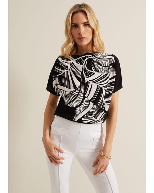 Phase Eight Natural 's Lyra Woven Front Print Top