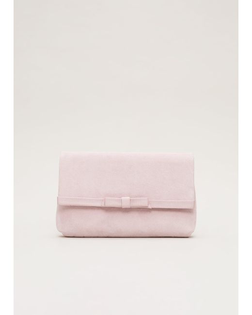 Phase Eight Pink Grosgrain Bow Clutch Bag