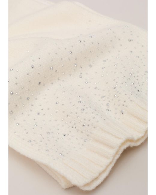 Phase Eight Natural Sparkle Trim Scarf