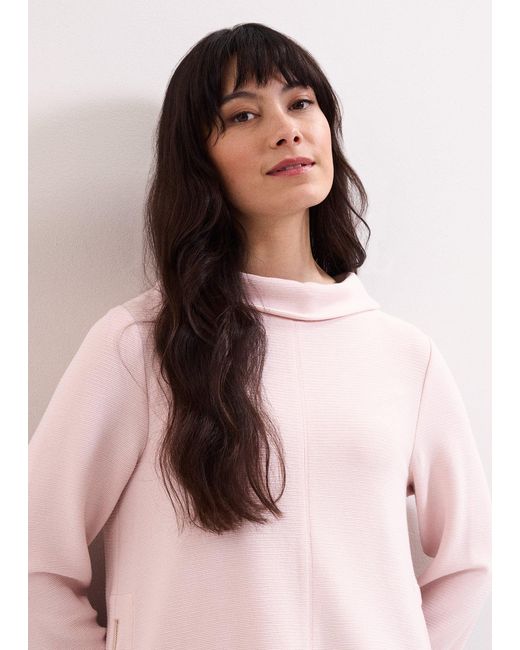 Phase Eight Pink Solene Textured Long Sleeve Top