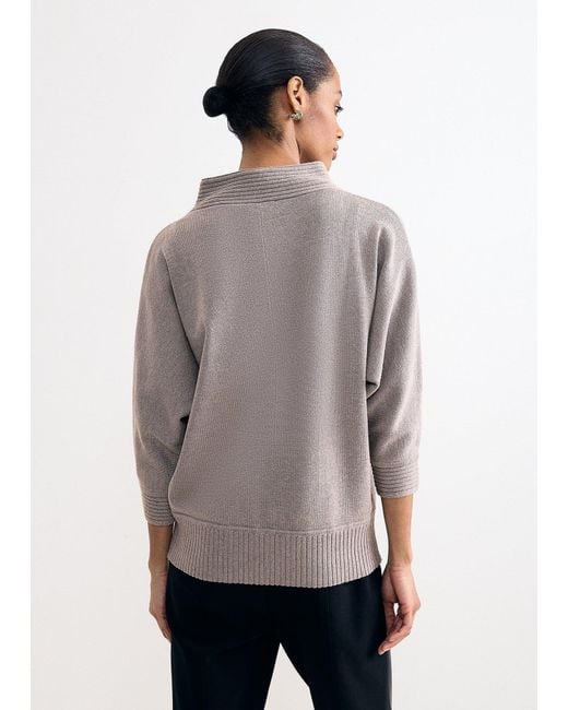 Phase Eight Gray Salima Funnel Neck Knit