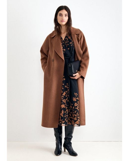 Phase Eight Brown Darcy Revere Collar Belted Coat