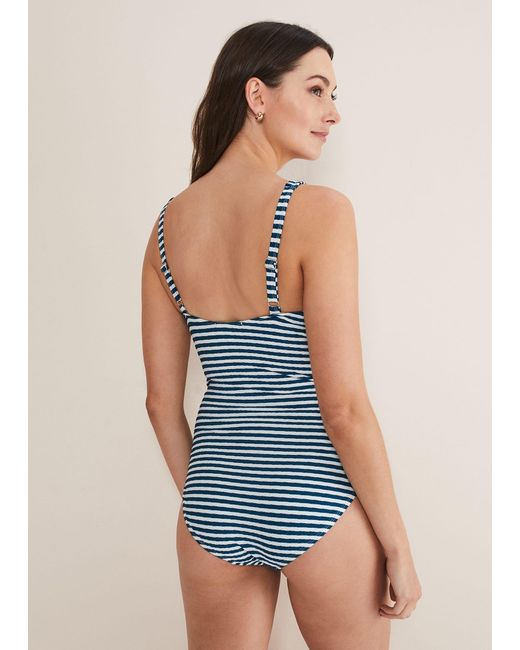 Phase Eight Blue Striped Swimsuit