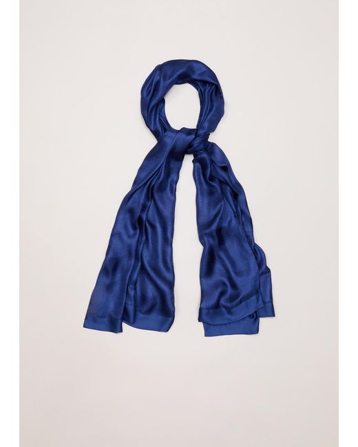 Phase Eight Blue Satin Trim Scarf