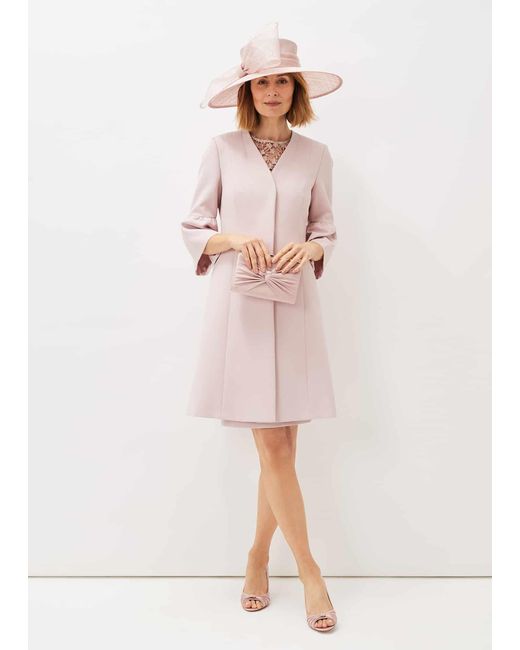 Phase Eight Pink Cheryl Frill Cuff Occasion Coat