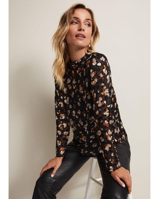 Phase Eight Brown 's Jacey Leopard Spot Blouse