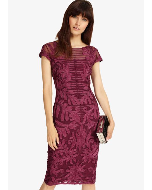 Phase Eight Red Trini Tapework Dress