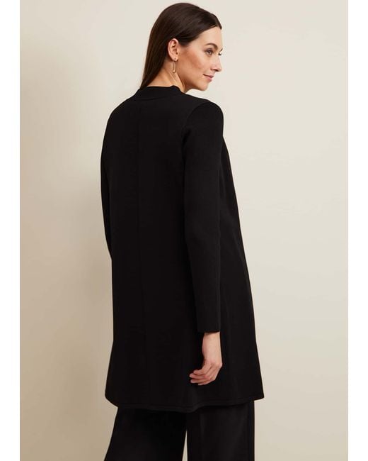 Phase Eight Black Lauren Longline Edge To Edge Cardigan
