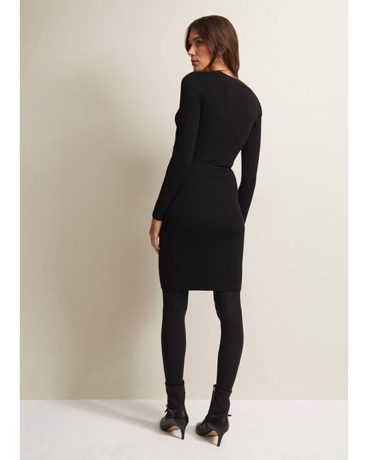 Phase Eight 's Kinza Black Knitted Mini Dress