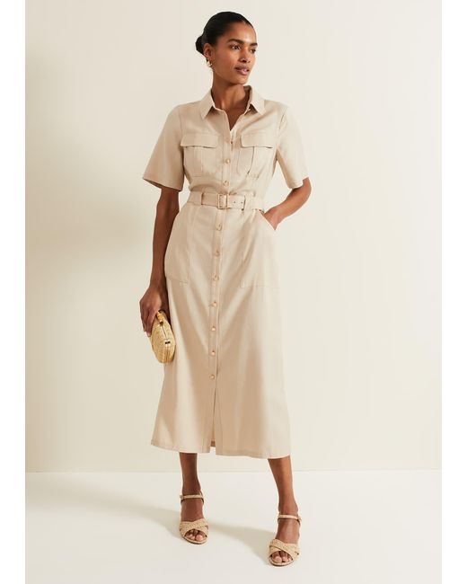 Phase Eight Natural Willow Utility Midi Dress