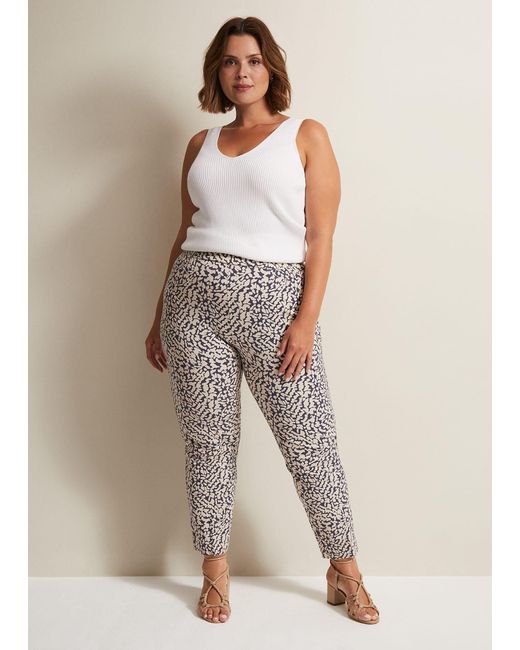 Phase Eight Natural 's Carmella Printed Straight Leg Trousers