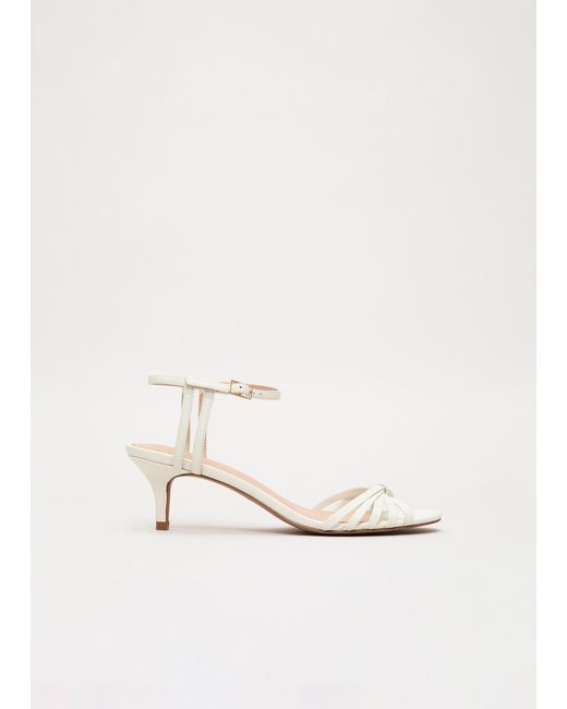 Phase Eight White Leather Strappy Sandals