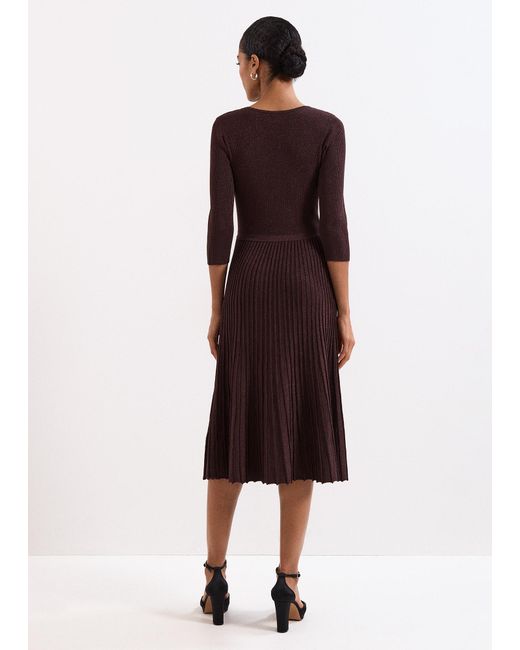 Phase Eight Red Mina Shimmer Wrap Midi Dress