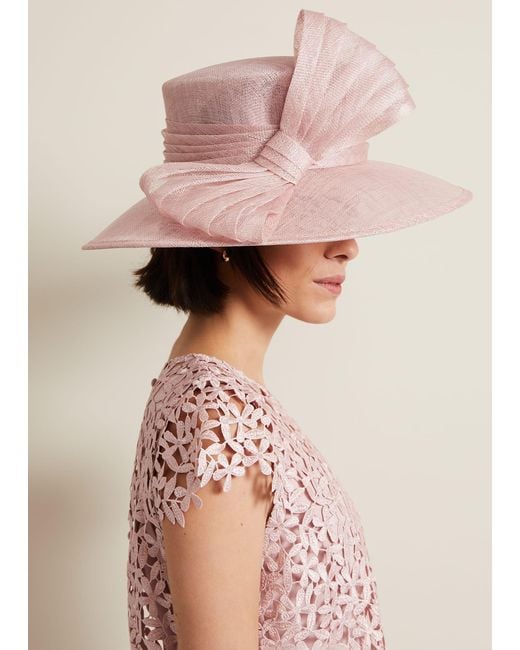 Phase Eight Pink 's Pleat Bow Hat