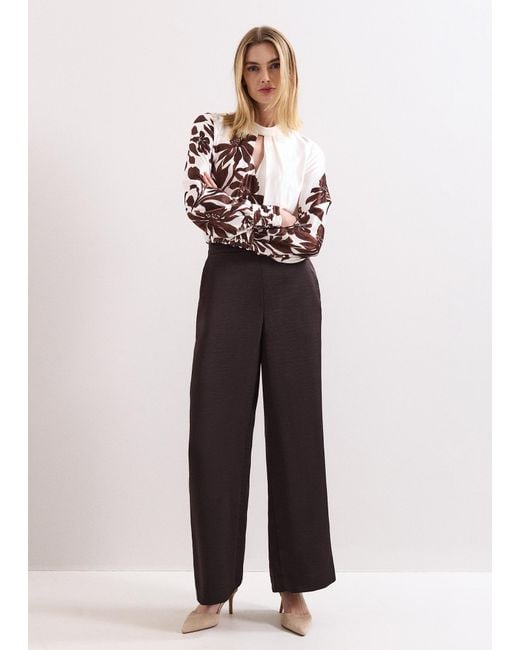 Phase Eight Brown Hattie Floral Satin Blouse