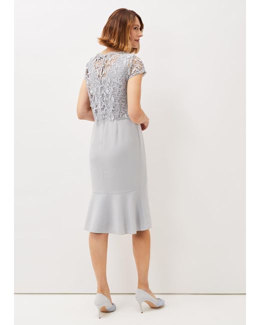 Phase Eight Multicolor Alisha Double Layer Lace Peplum Dress