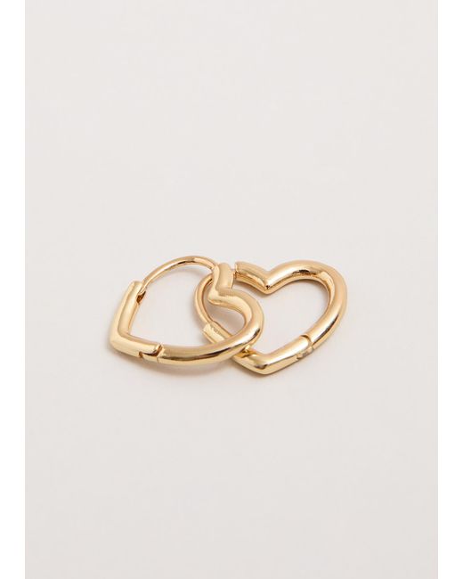 Phase Eight Natural Mini Heart Hoop Earrings