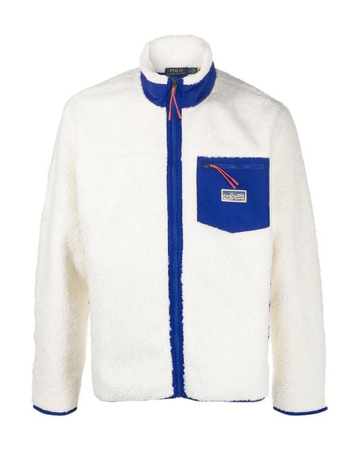 Polo Ralph Lauren Bonded Hi Pile Full Zip Fleece in Blue for Men | Lyst