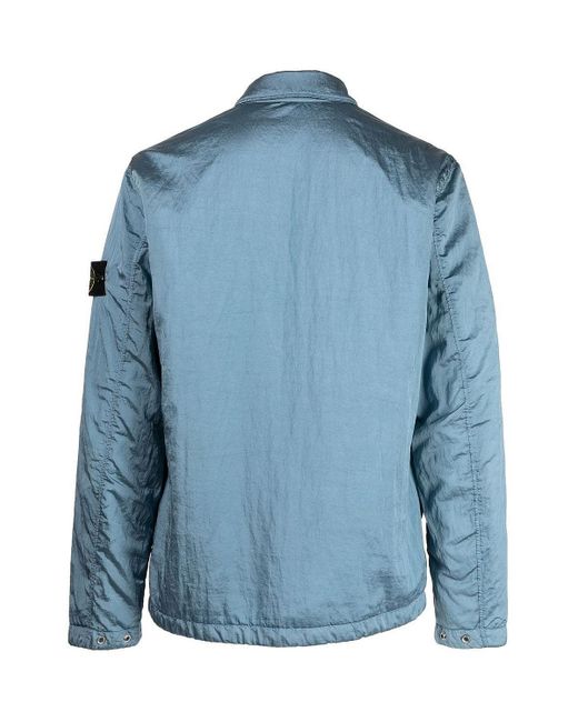 Stone Island Nylon Metal In Econyl® Regenerated Nylon, Garment Dyed  Overshirt in Blue for Men | Lyst