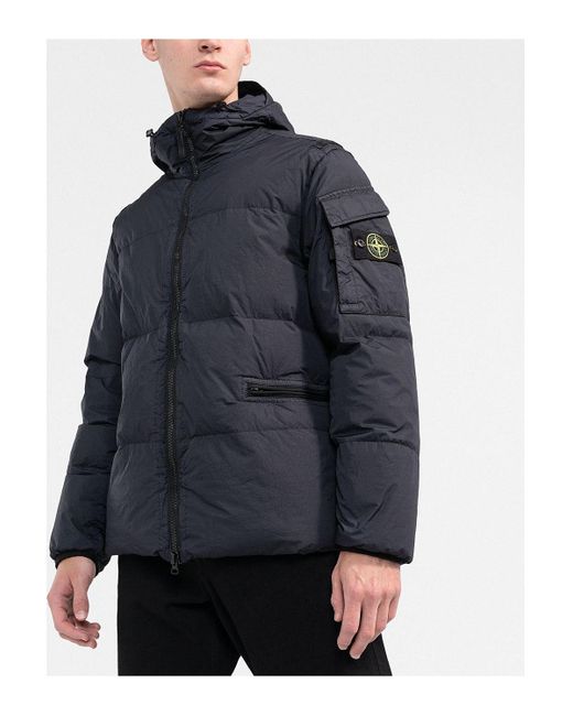 Stone Island Garment Dyed Crinkle Reps R-ny Down Hooded Jacket in Blue for  Men | Lyst