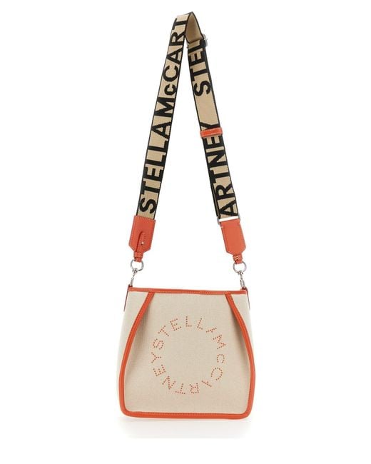 Stella McCartney Shoulder Bag With Logo in Natural Lyst